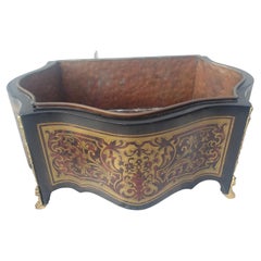 Napoleon III Mahogany Marquetry Style Decorated and Copper Liner Jardiniere