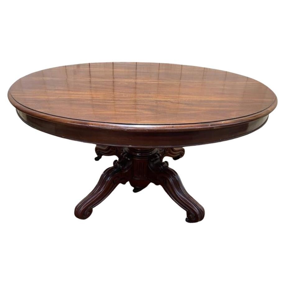 Napoleon III Mahogany Oval Dining Table, 19th Century For Sale