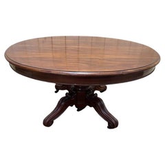 Napoleon III Mahogany Oval Dining Table, 19th Century