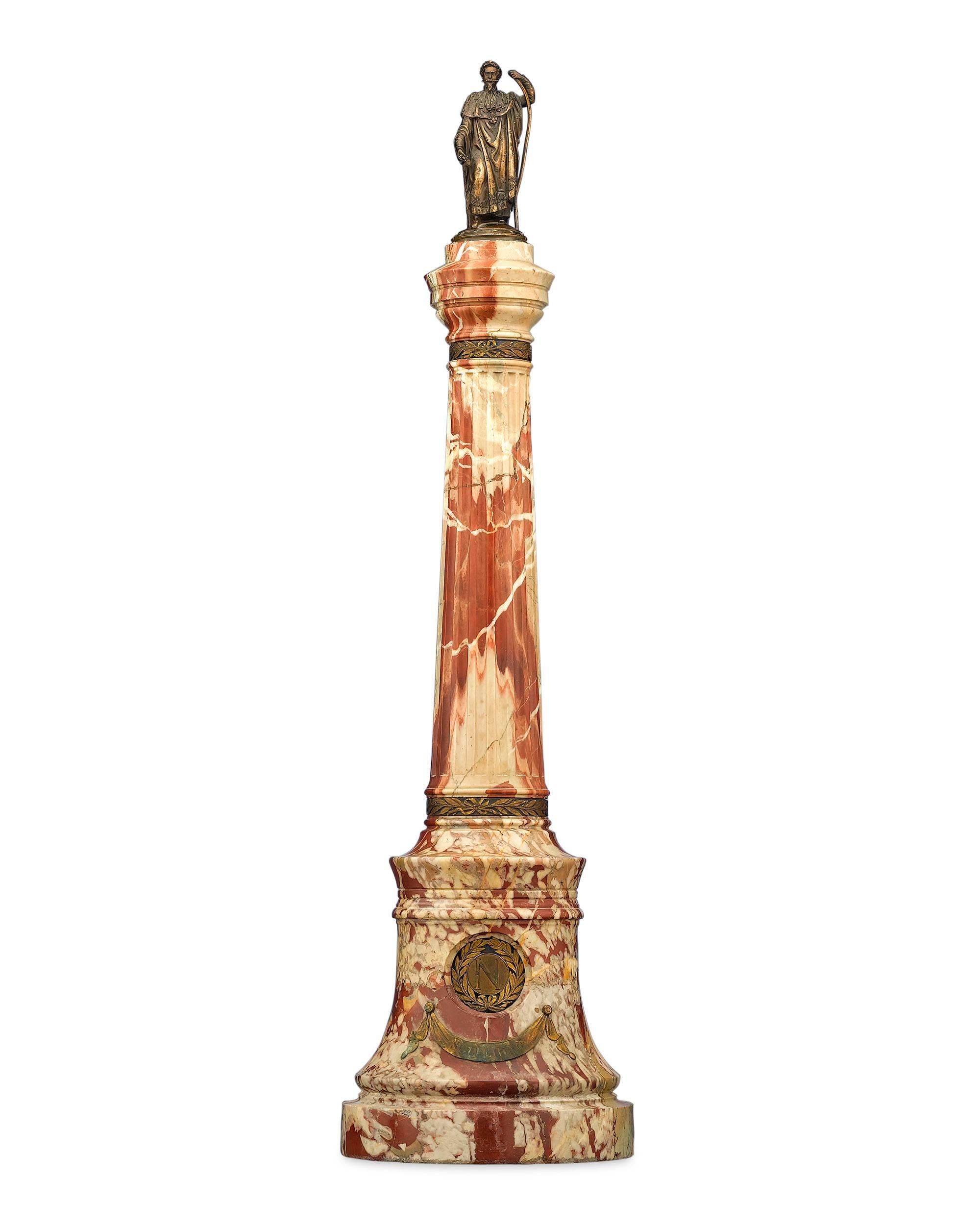 This bronze and marble statue commemorates French Emperor Napoleon III’s victory at the Battle of Solferino. The victory of the allied French Army under Napoleon III, who joined forces with Sardinian Army under Victor Emmanuel II (together known as