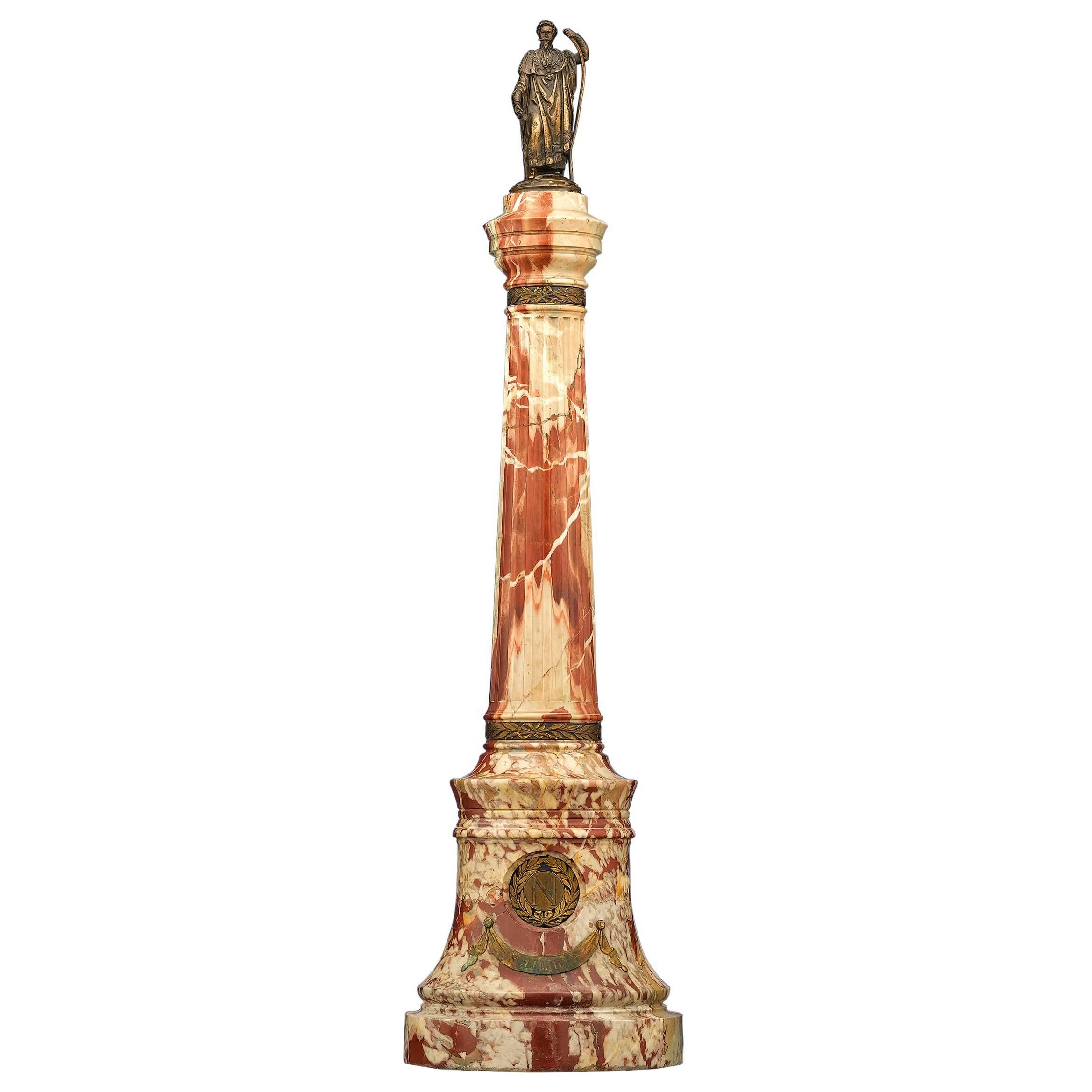 Napoleon III Marble and Bronze Column