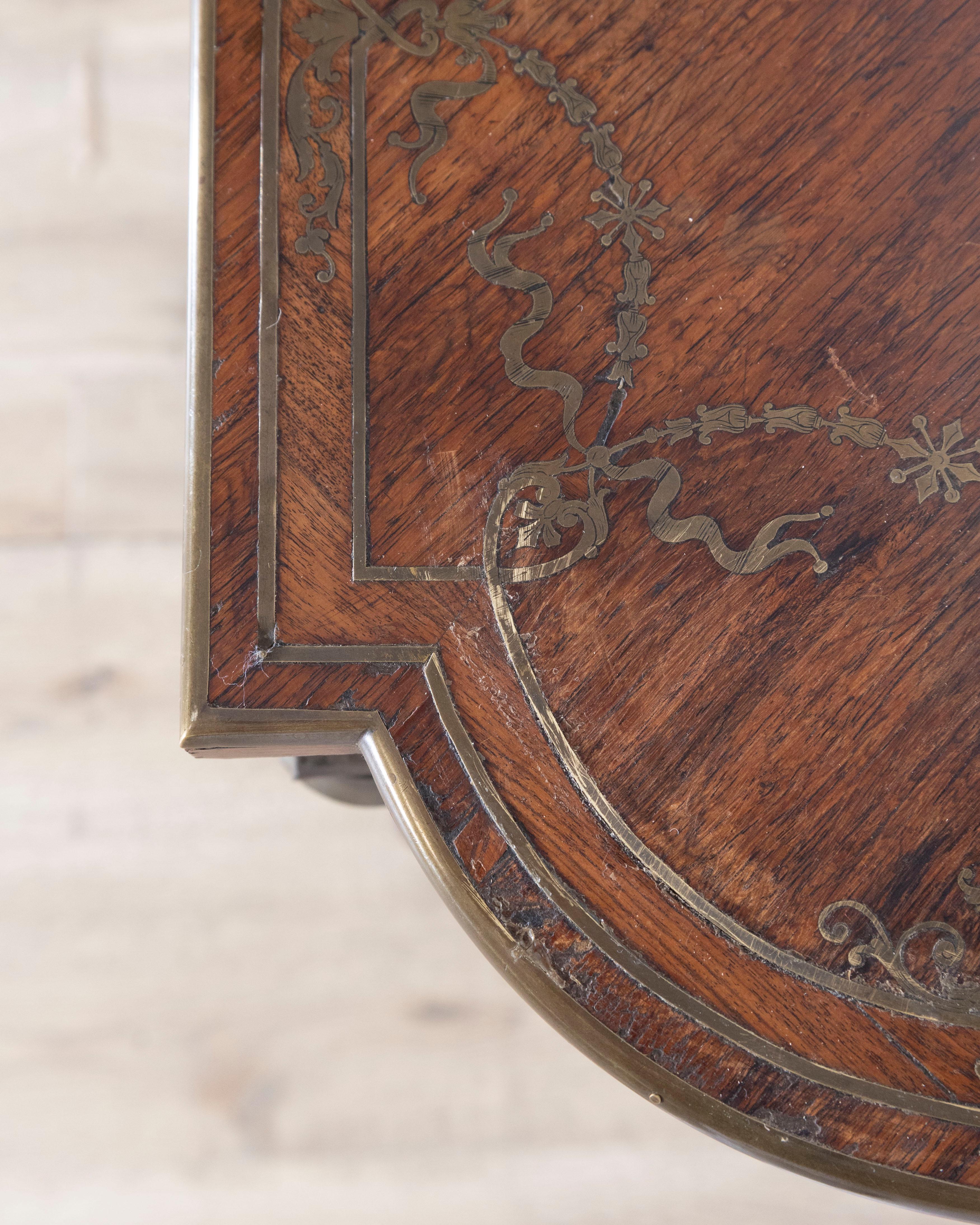Table d'appoint en marqueterie Napoléon III, France, vers 1870 en vente 7