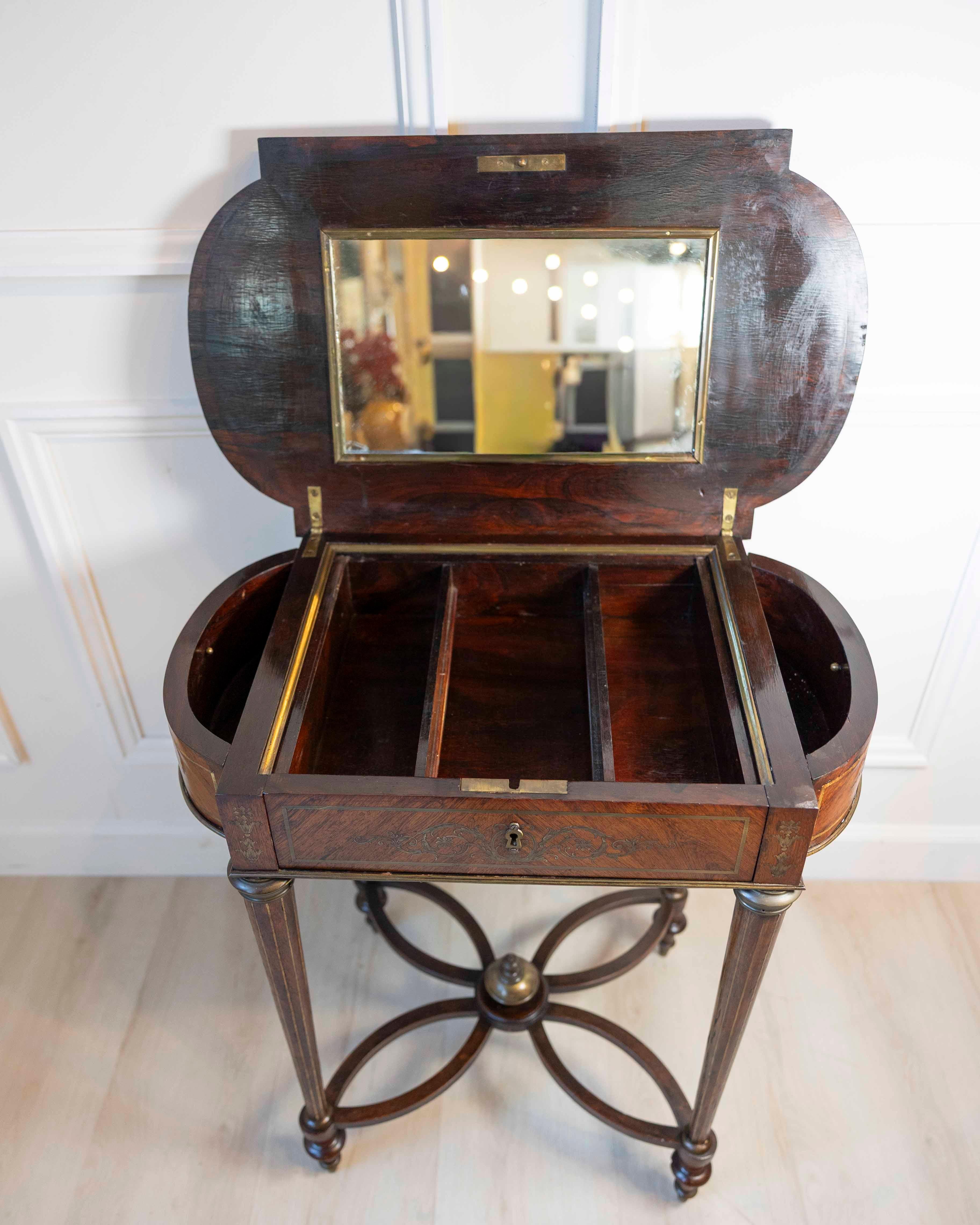 Table d'appoint en marqueterie Napoléon III, France, vers 1870 en vente 7