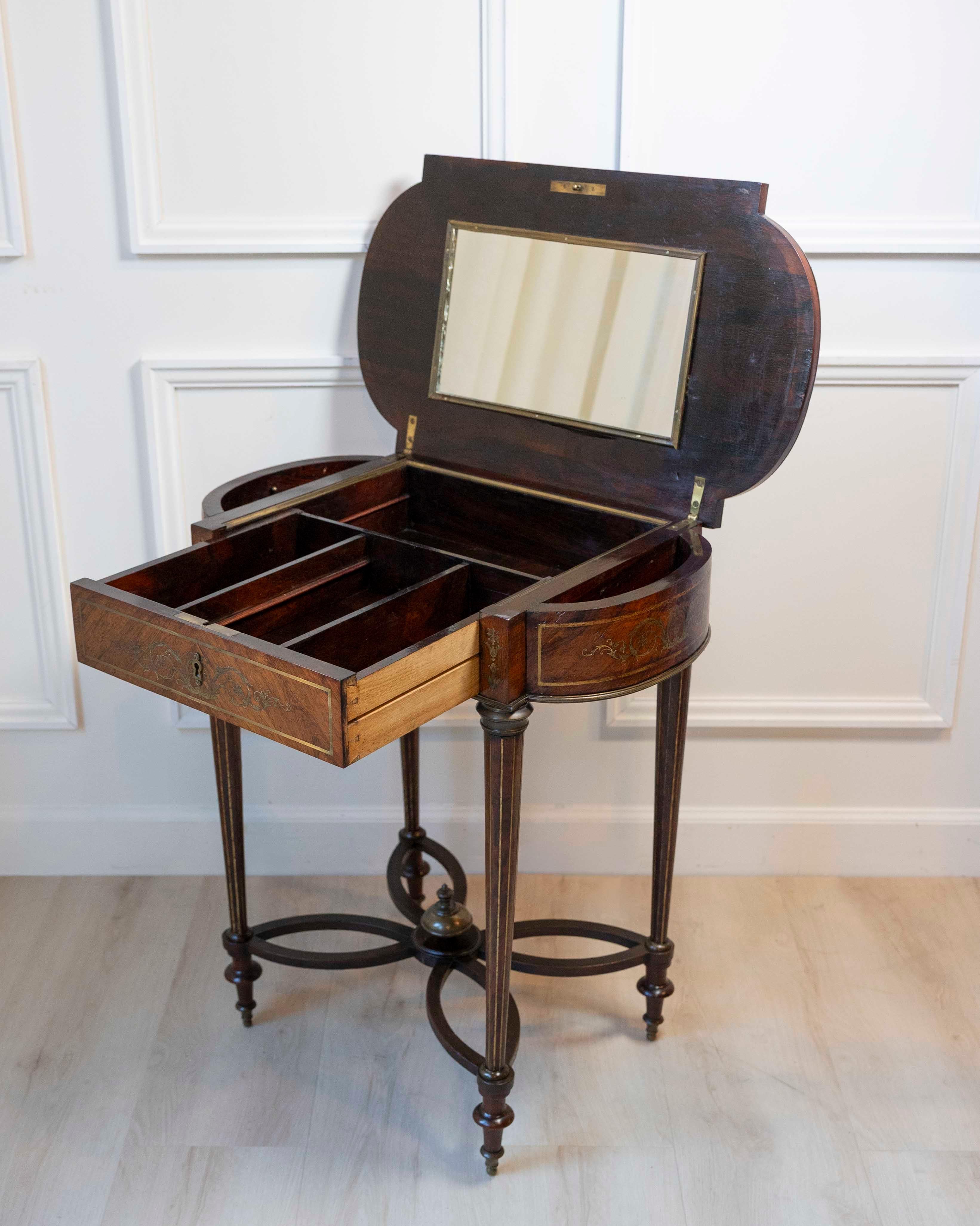 Marqueterie Table d'appoint en marqueterie Napoléon III, France, vers 1870 en vente