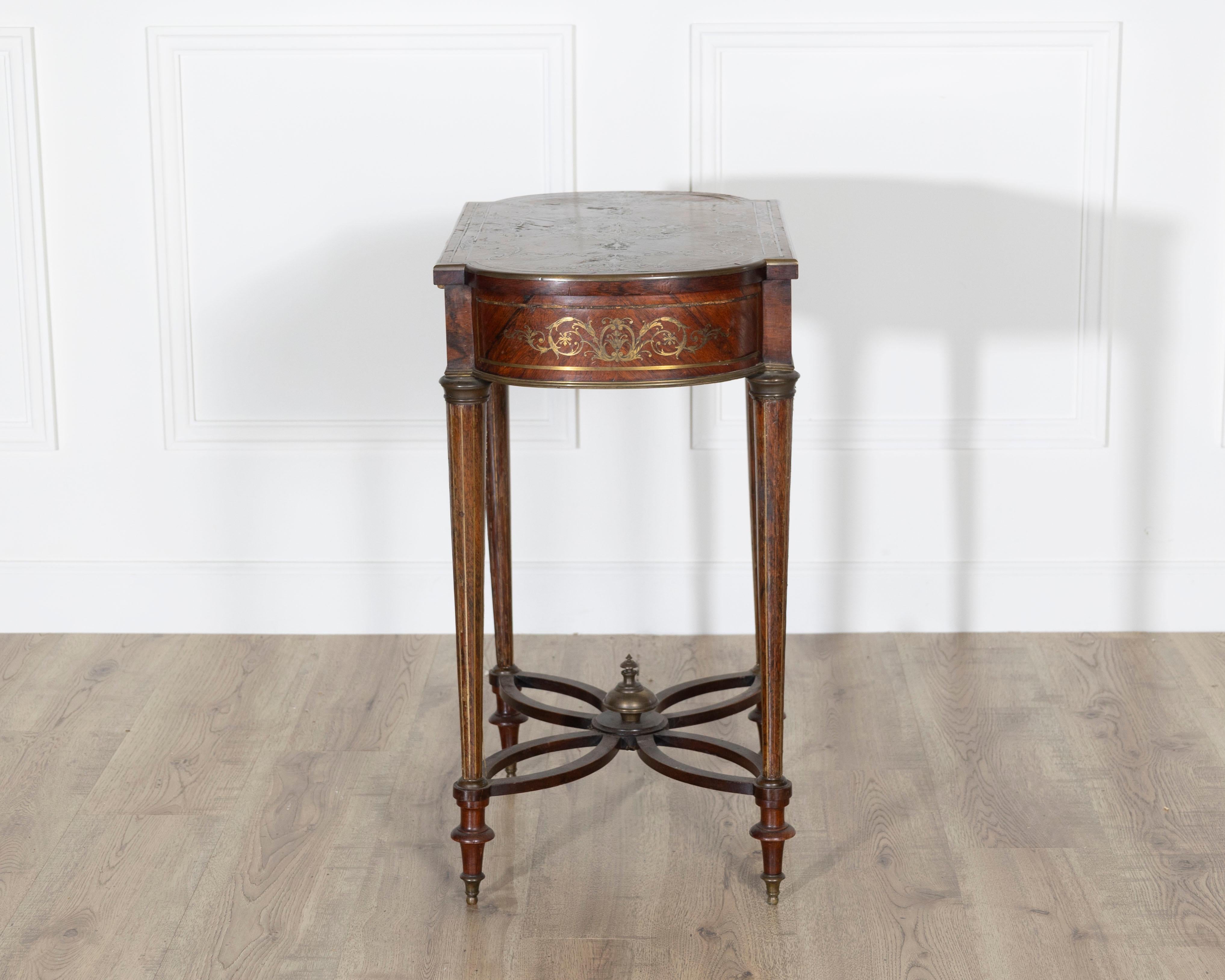 XIXe siècle Table d'appoint en marqueterie Napoléon III, France, vers 1870 en vente