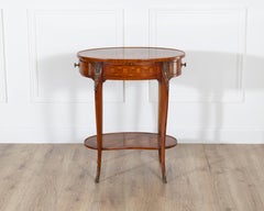 Napoleon III Marquetry Side Table with Floral Inlay, France, Late 19th Century