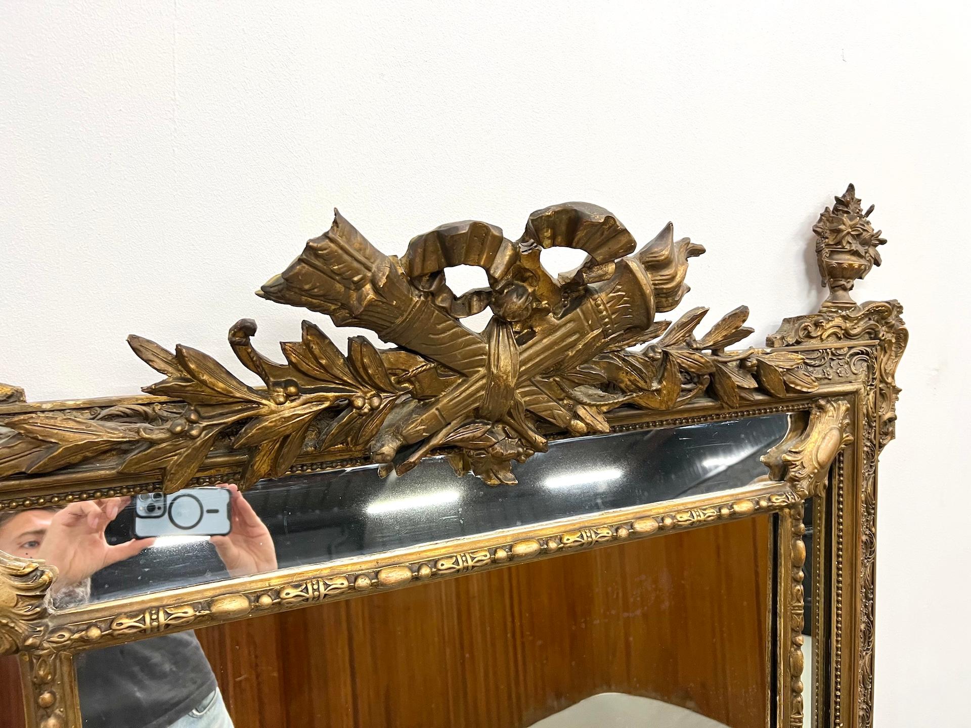Napoleon III mercury mirror In Good Condition For Sale In LYON, FR