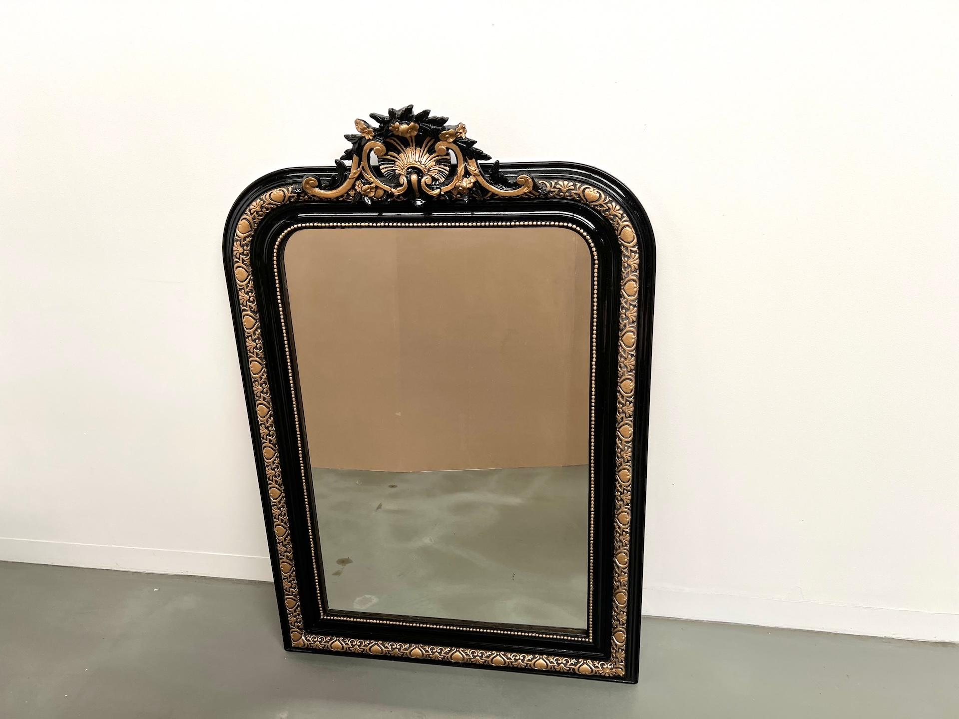 Mercury Glass Napoleon III mirror, circa 1880, with its original mercury glass For Sale