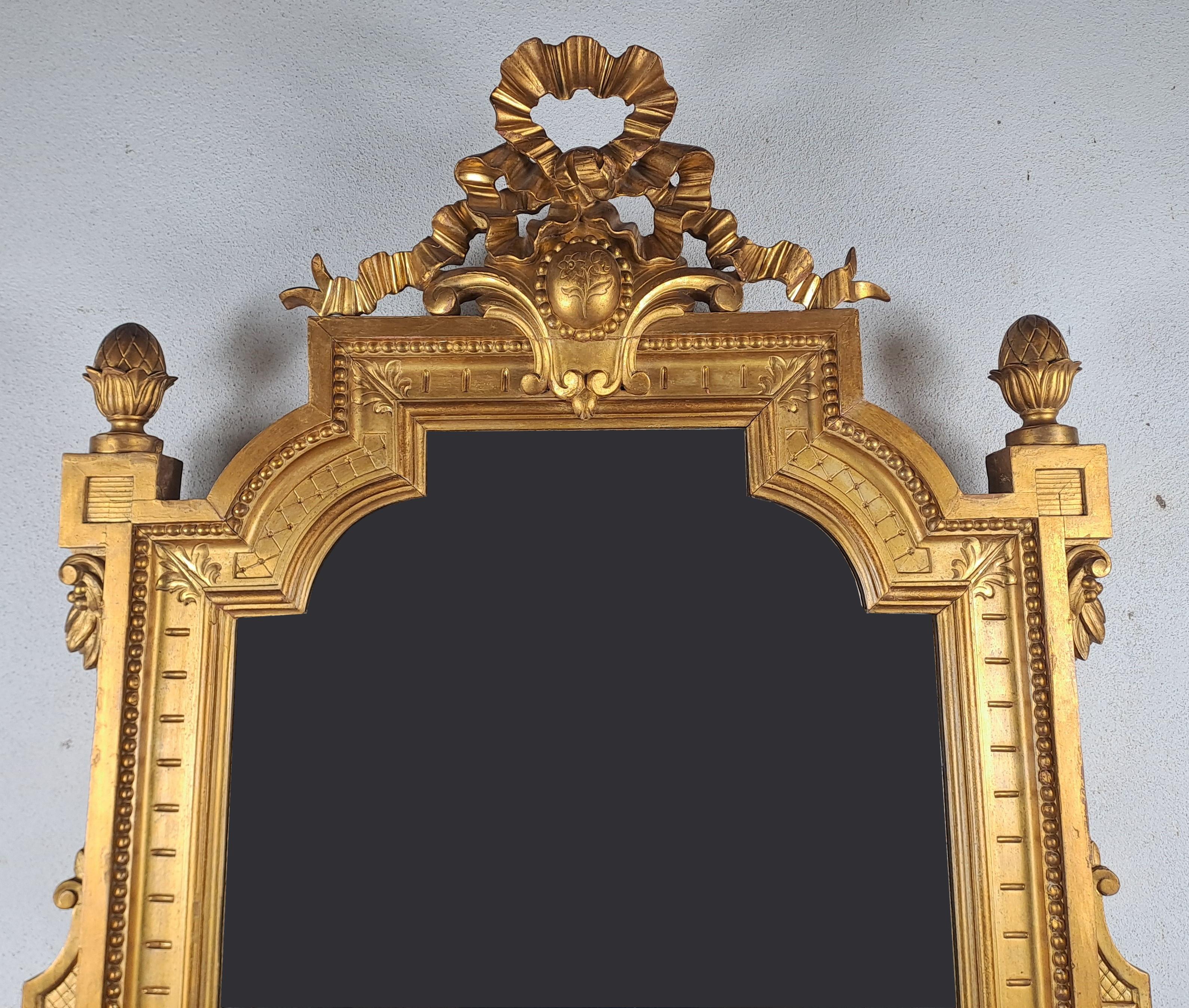 French Napoleon III Mirror In Gilded Wood For Sale