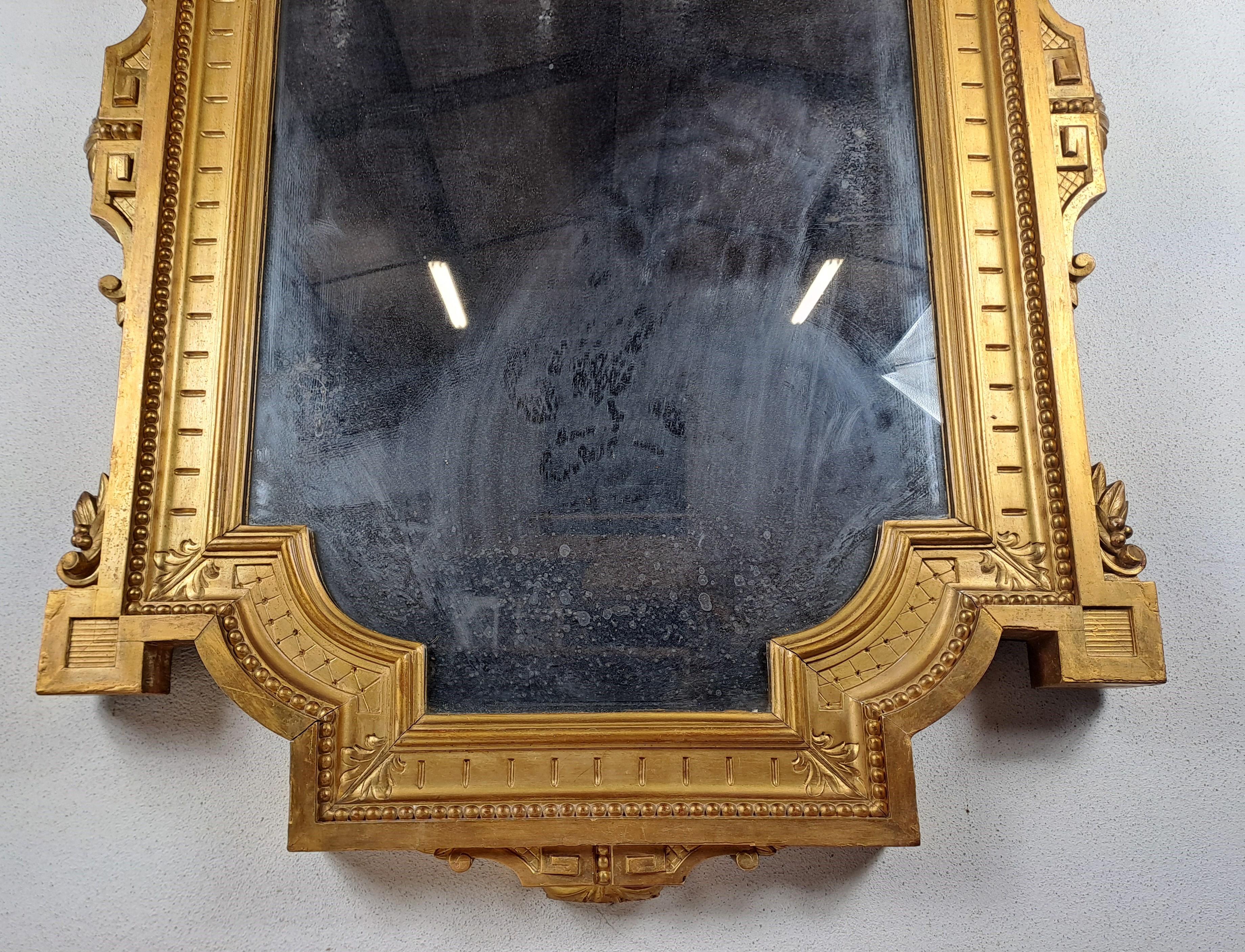 Gilt Napoleon III Mirror In Gilded Wood For Sale