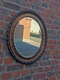Napoleon III Mirror, in Veneered and Painted Wood, Pine Frame, Beveled Mirror