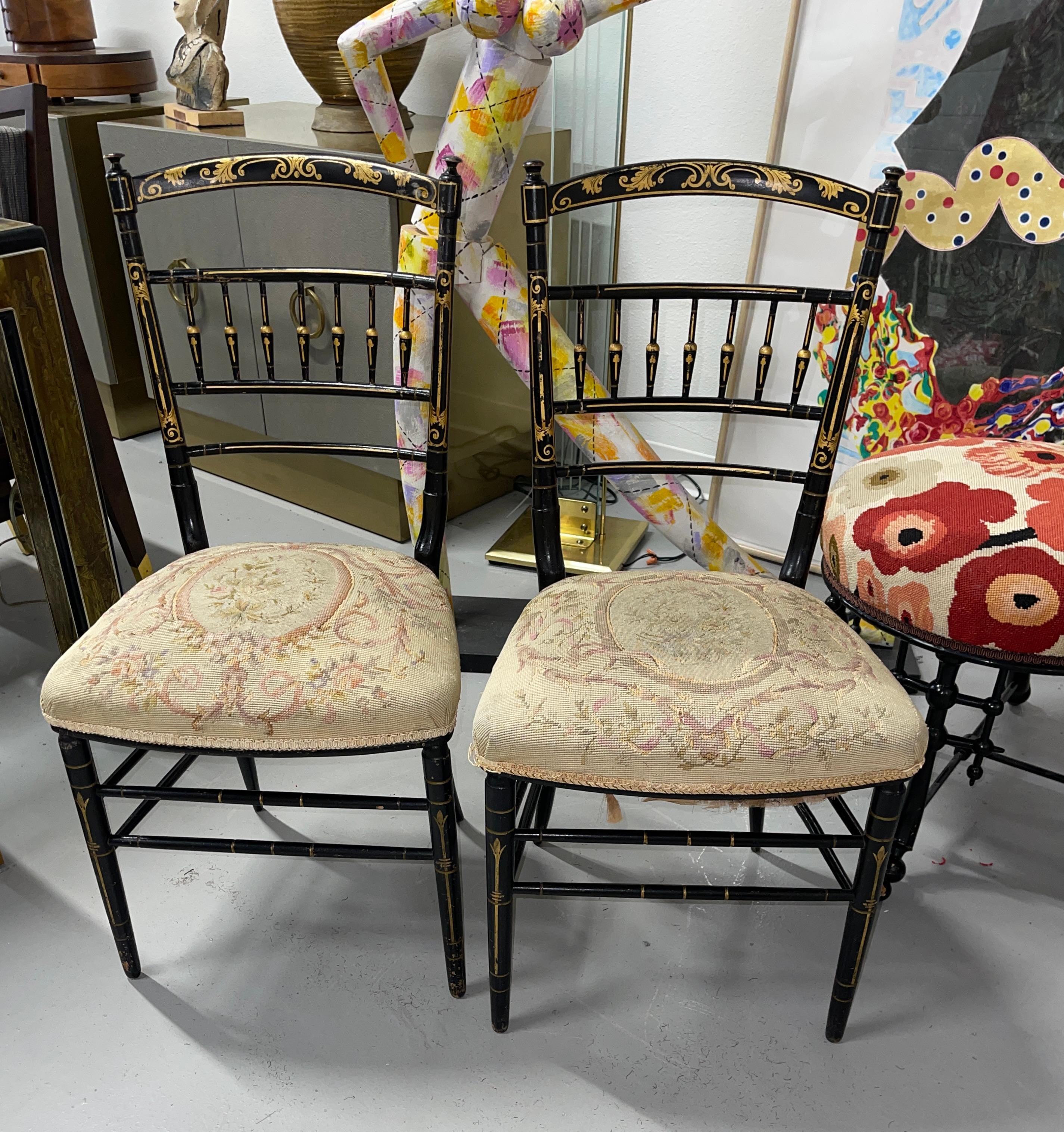 Napoleon III Needlepoint Chairs For Sale 11