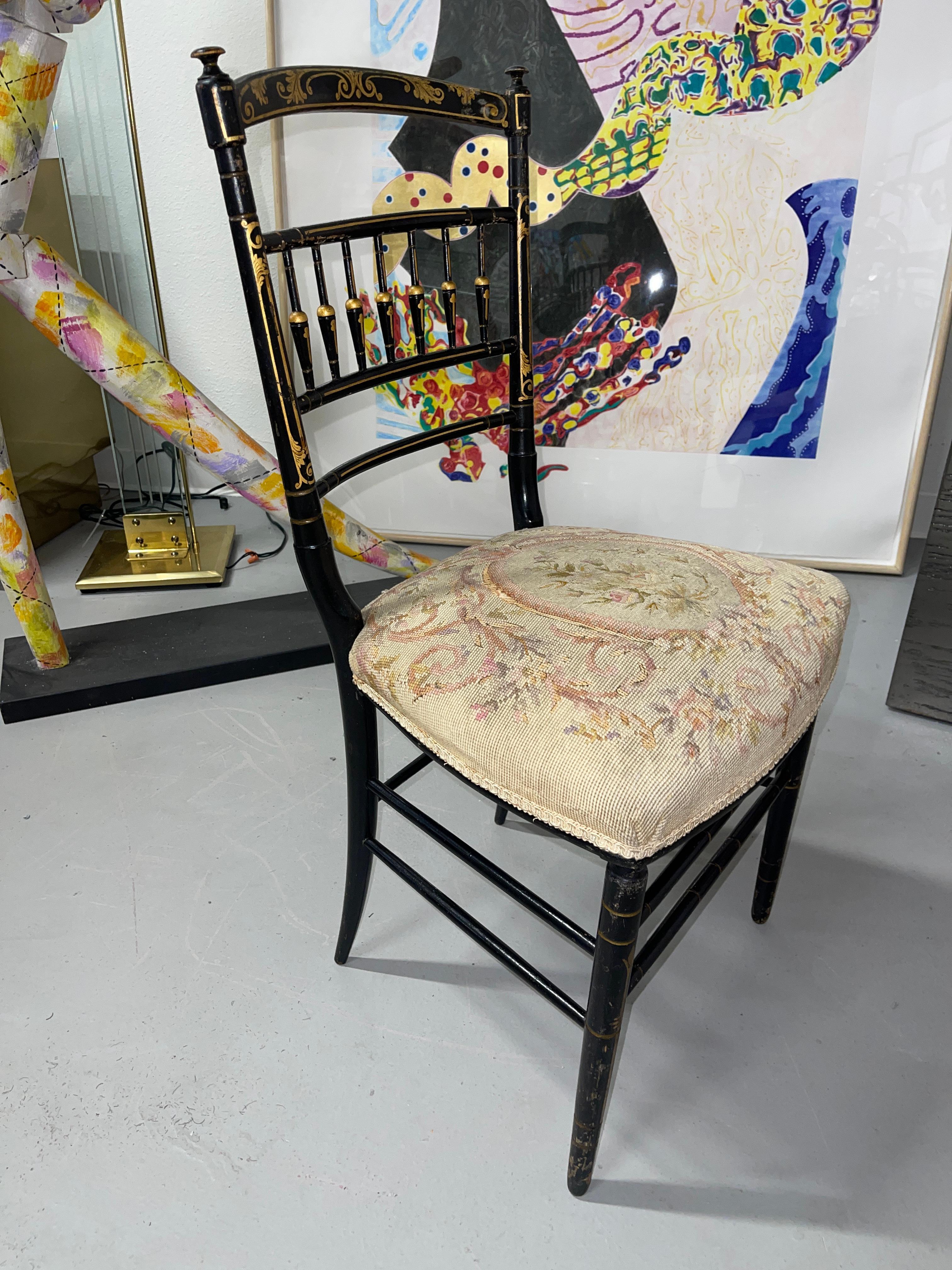 Hand-Crafted Napoleon III Needlepoint Chairs For Sale