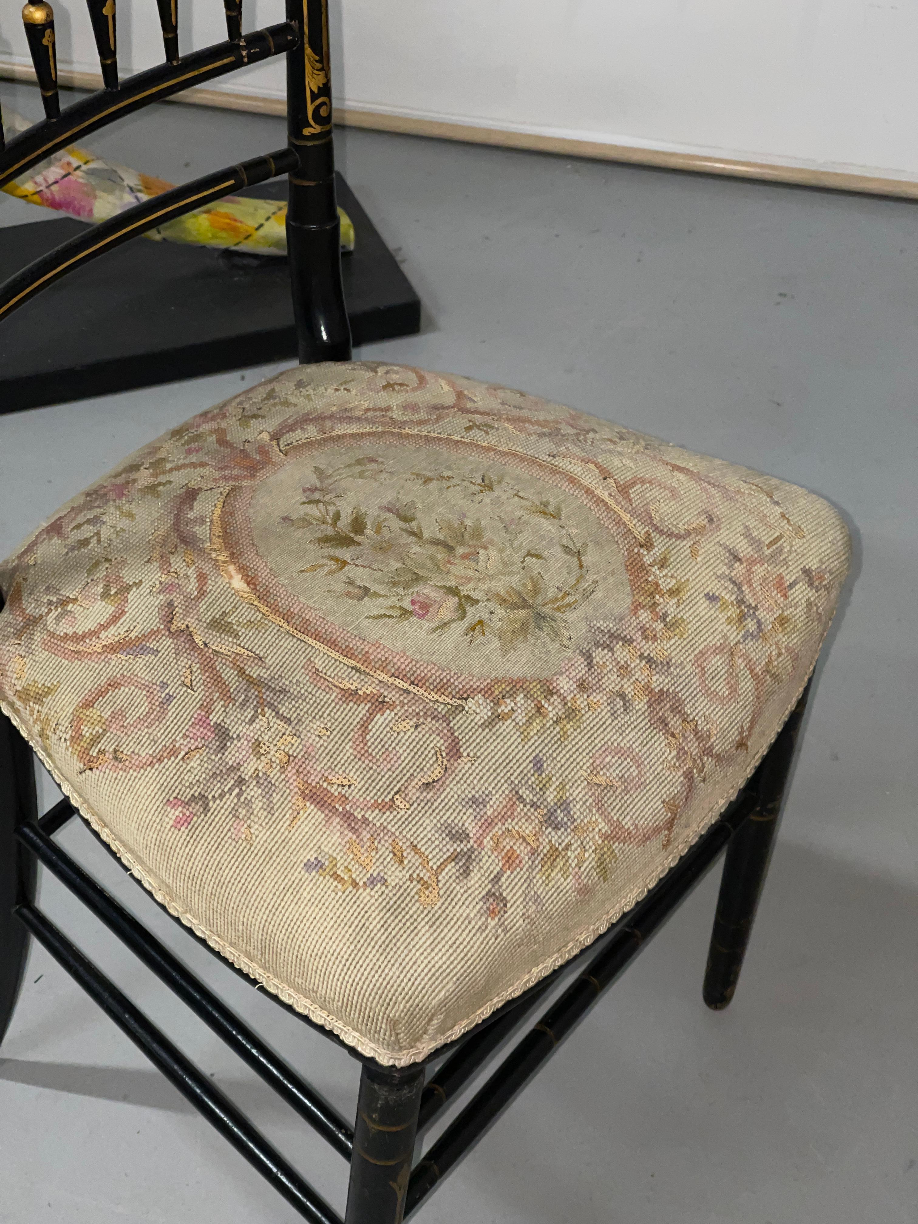 19th Century Napoleon III Needlepoint Chairs For Sale