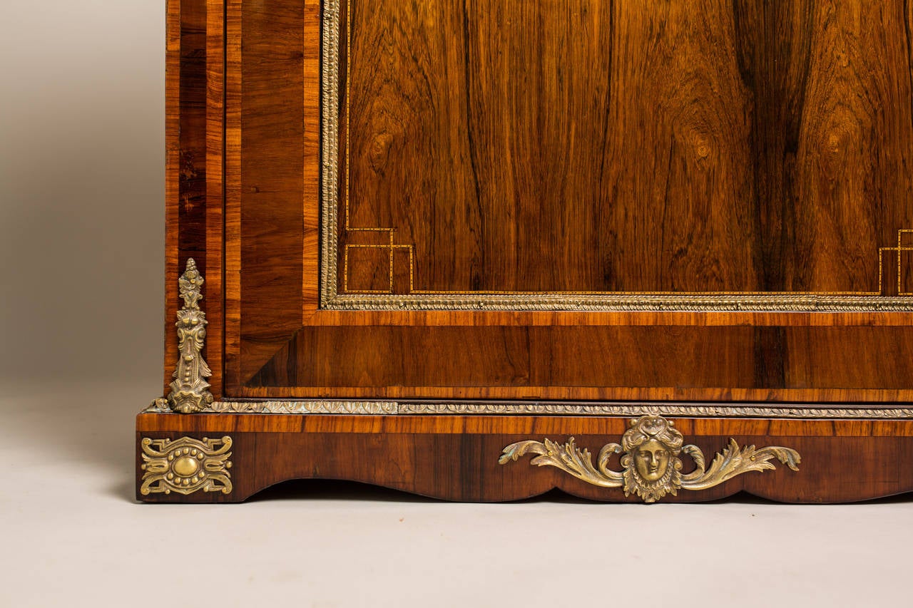 Napoleon III Nut Wood Half Cabinet/ Vertiko with Inlay Works, France, circa 1880 In Good Condition In Lichtenberg, AT