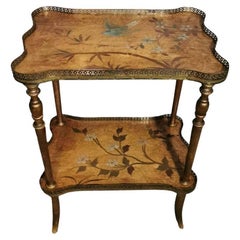 Napoleon III Occasional Coffee Table With Two Painted Tops And Gold Legs