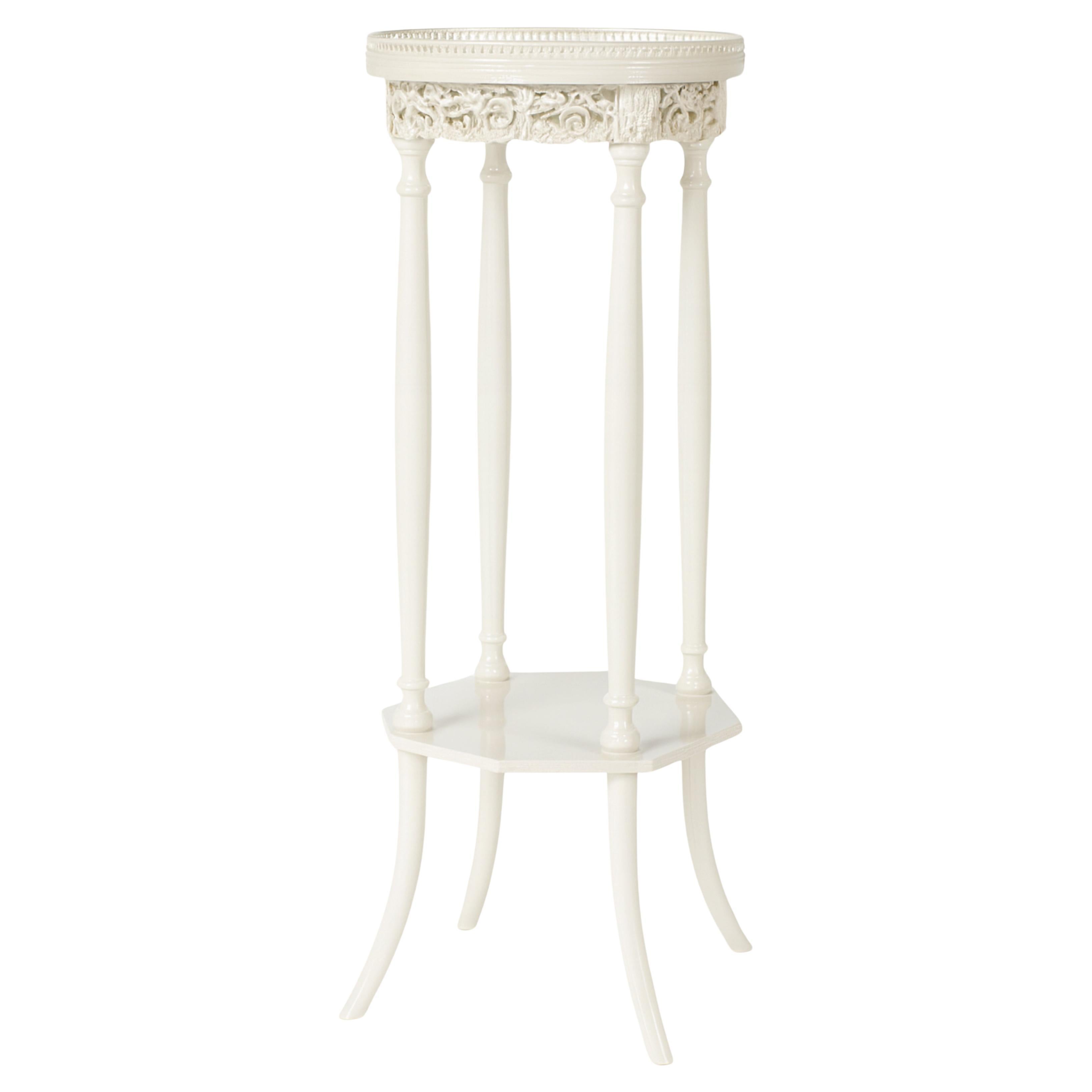 Napoleon III Off White Lacquer Guéridon Pedestal Table, 19th Century