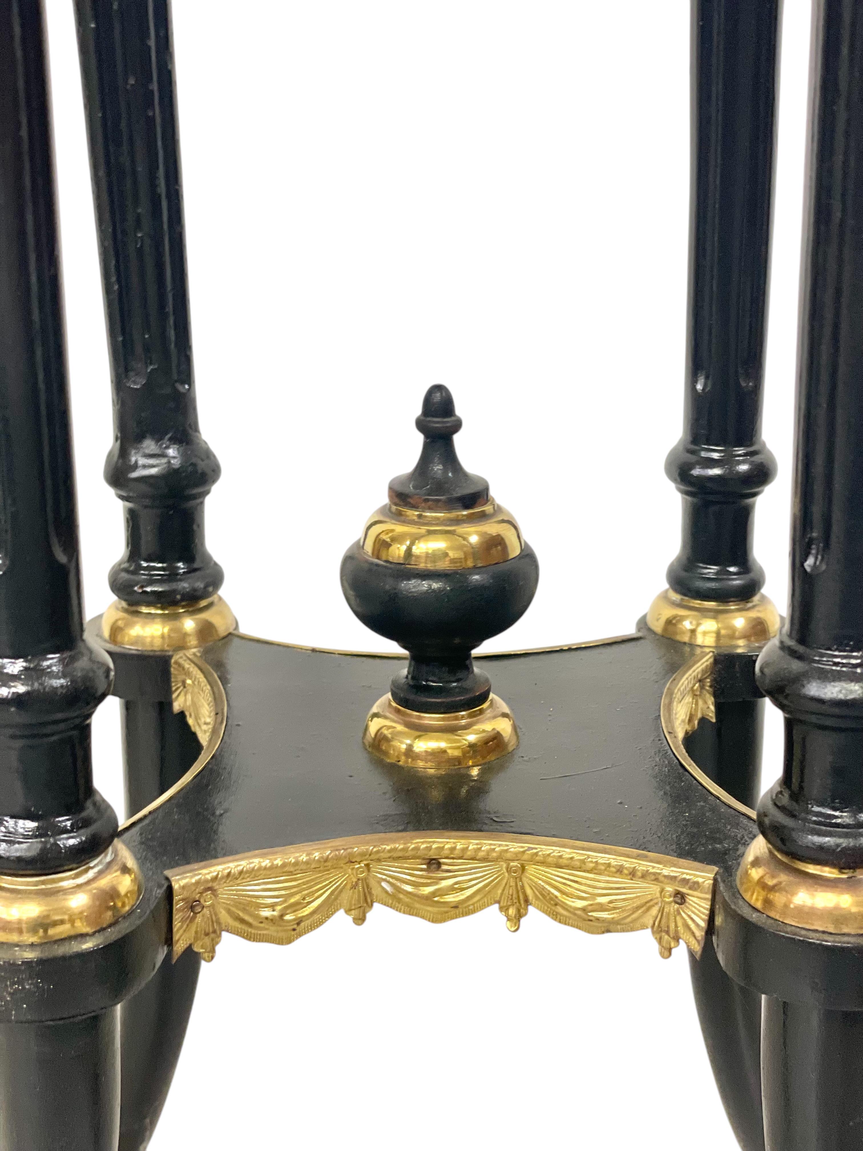 19th Century Napoleon III Ebonized and Gilt Bronze Pedestal, Circa 1880 For Sale