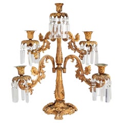 Chandelier Napoléon III en bronze doré à 5 branches