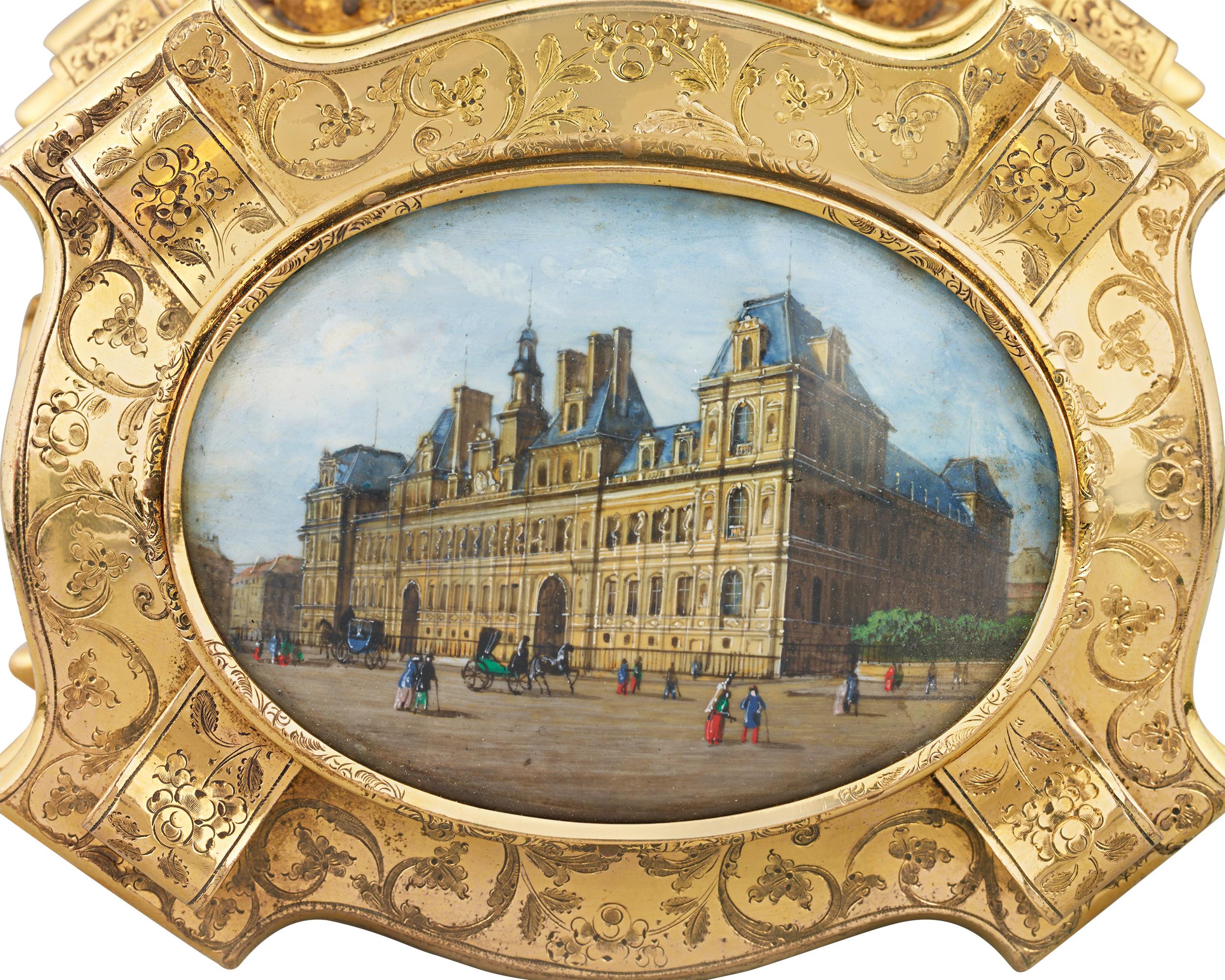 Gilt Napoleon III Ormolu Engraved Casket For Sale