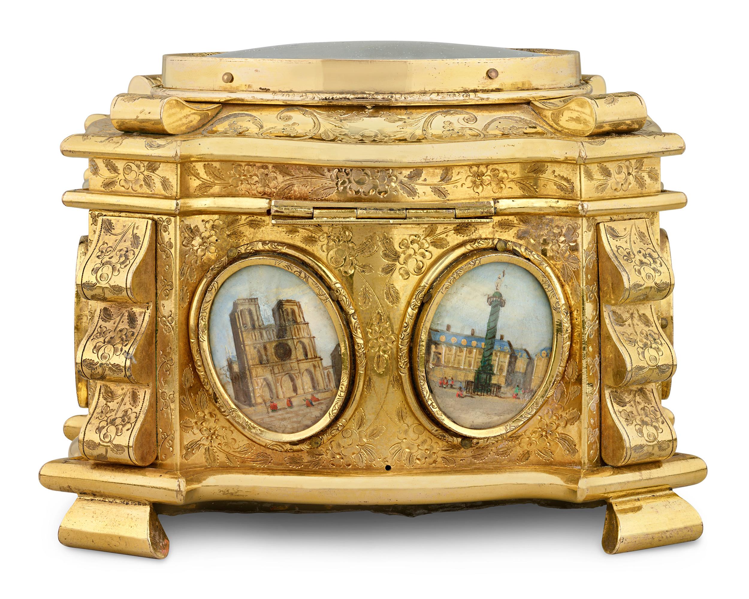 Napoleon III Ormolu Engraved Casket In Excellent Condition For Sale In New Orleans, LA
