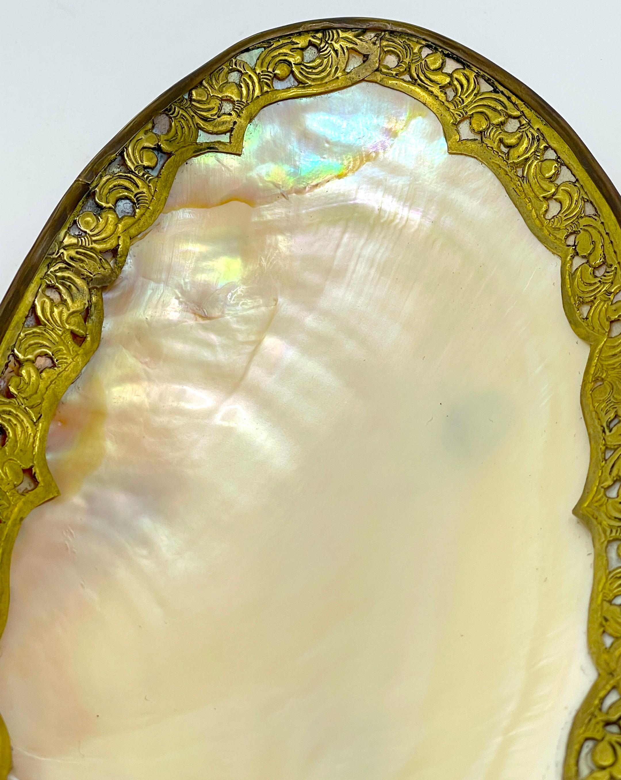 Napoleon III Ormolu Mounted Footed Shell Dish/ Vide-Poche For Sale 1