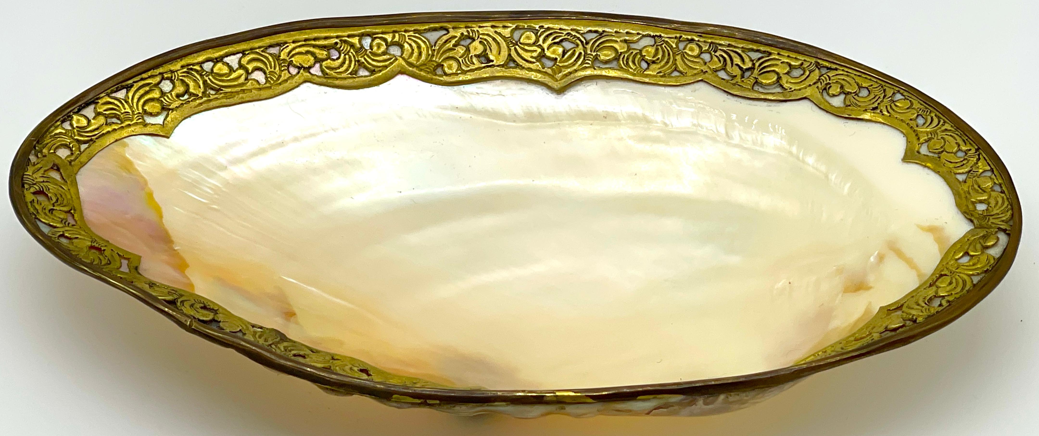 Napoleon III Ormolu Mounted Footed Shell Dish/ Vide-Poche For Sale 4