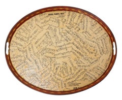 Napoleon III Oval Brass Tray Customized with Music Paper, French circa 1880