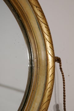 Napoleon III Oval Gilt and Painted Wall Mirror