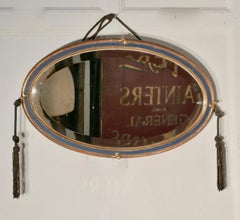 Napoleon III Oval Gilt and Painted Wall Mirror