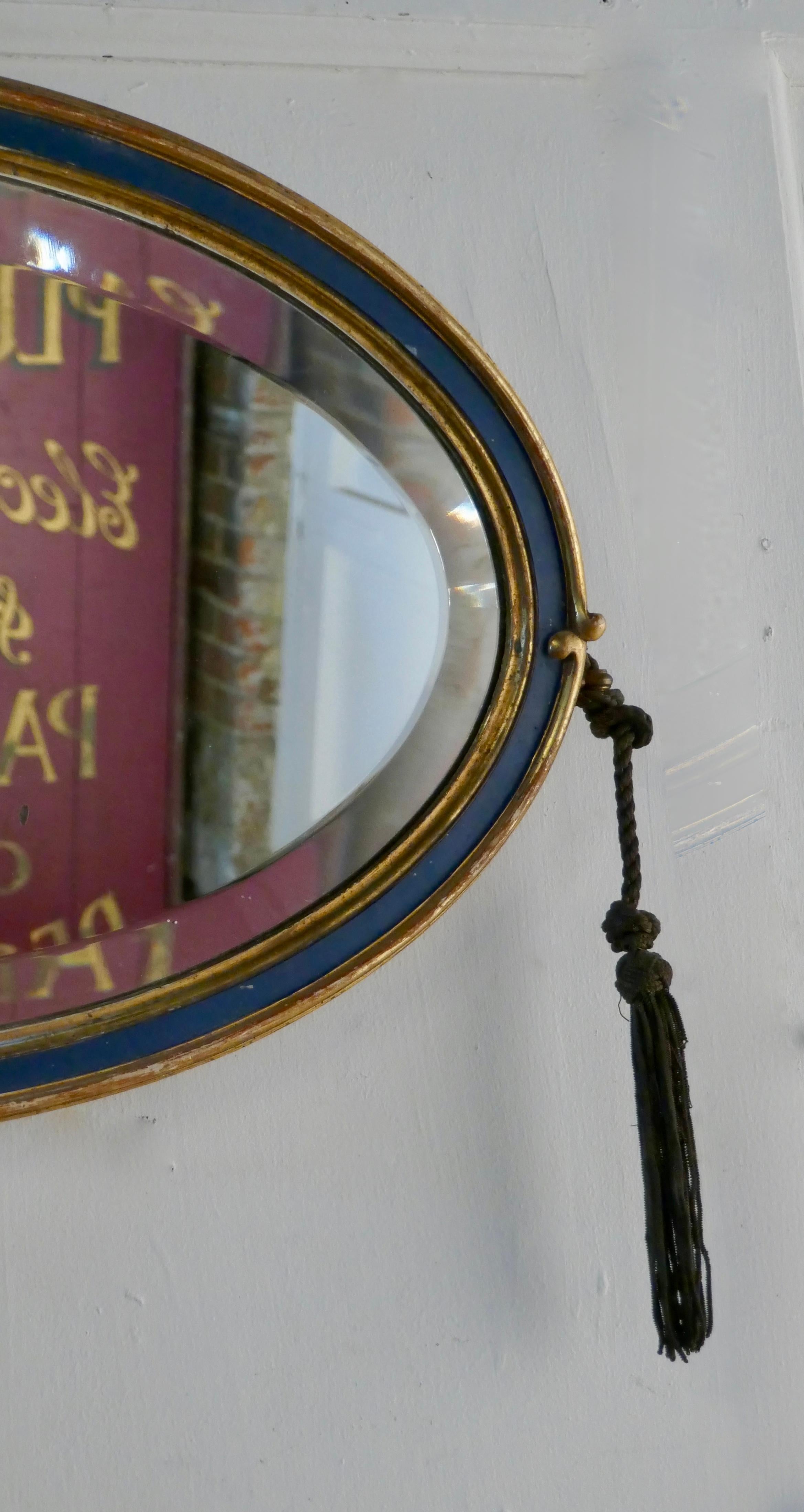 Napoleon III Oval Gilt and Painted Wall Mirror In Good Condition In Chillerton, Isle of Wight