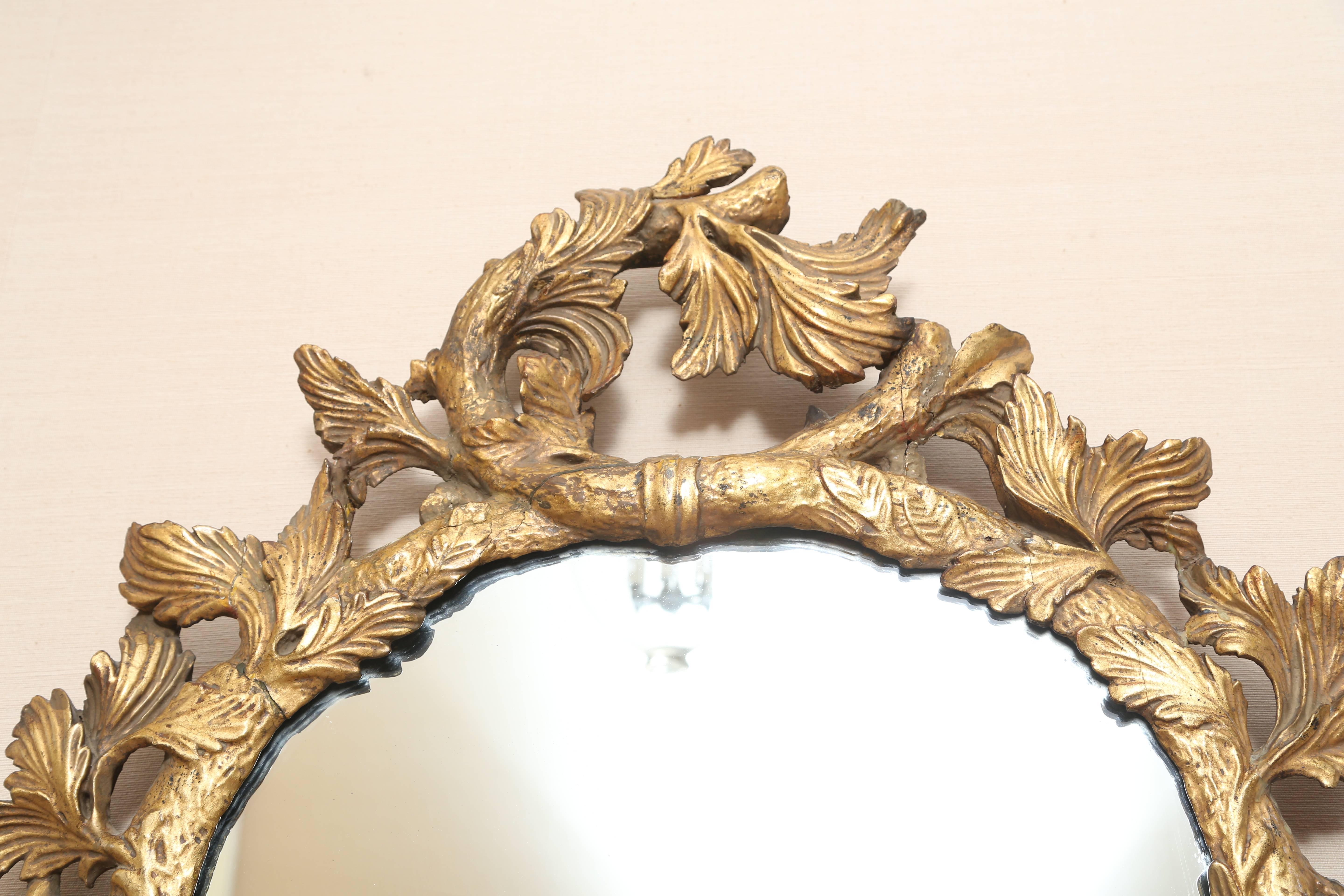 Napoleon III Oval Gilt Mirror In Excellent Condition In New York, NY