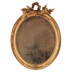 Napoleon III Oval Gilt Wood Mirror