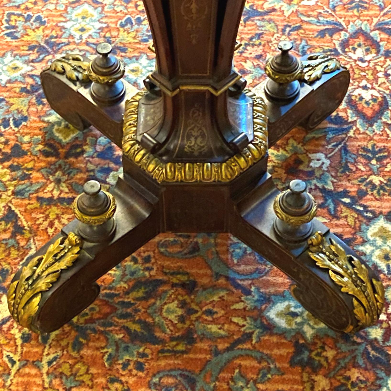 Napoleon III Oval Side Table with Boulle Marquetry 3
