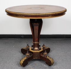 Napoleon III Oval Side Table with Boulle Marquetry