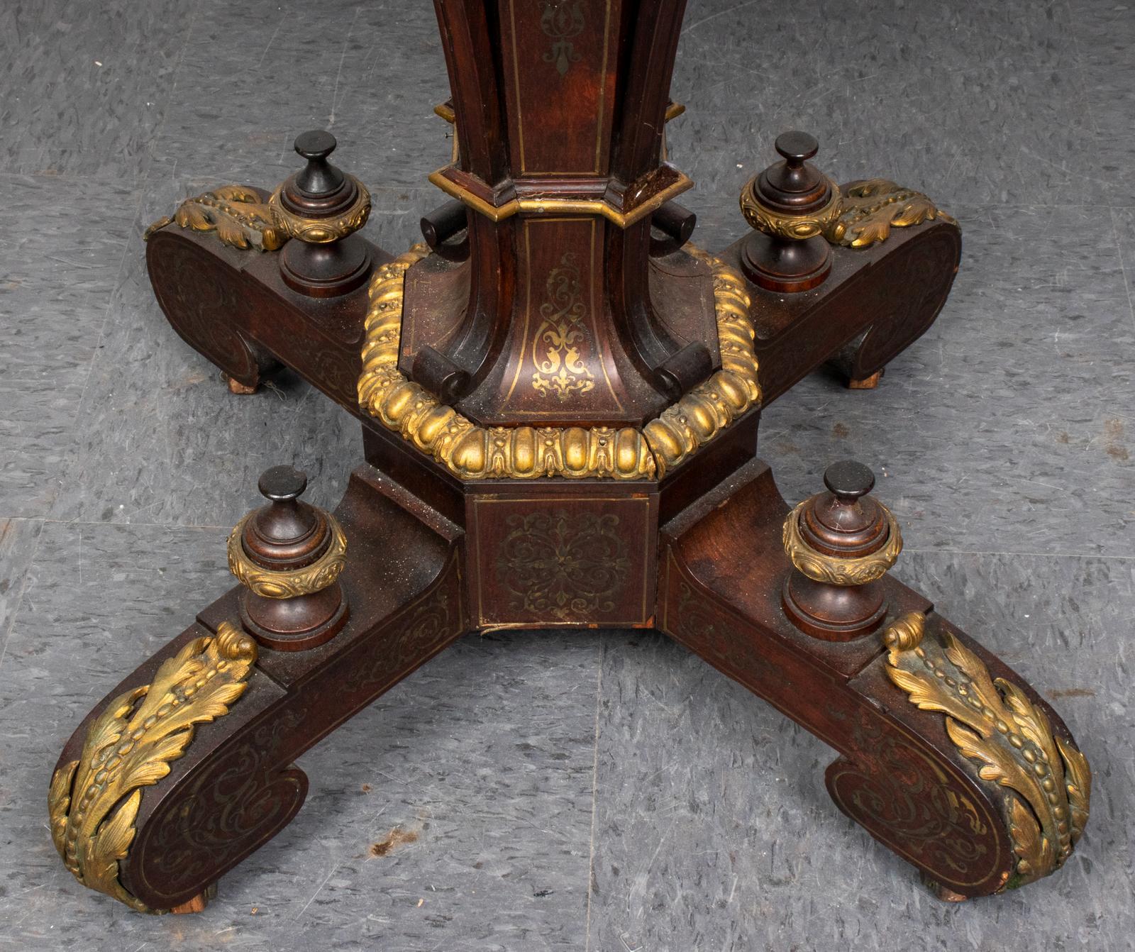 19th Century Napoleon III Oval Side Table with Boulle Marquetry
