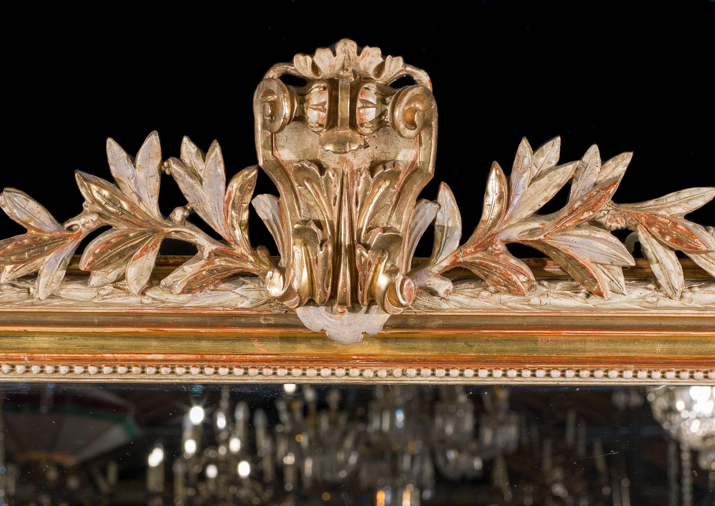 Francese Specchio Napoleone III Overmantel Parcel Gilt in vendita