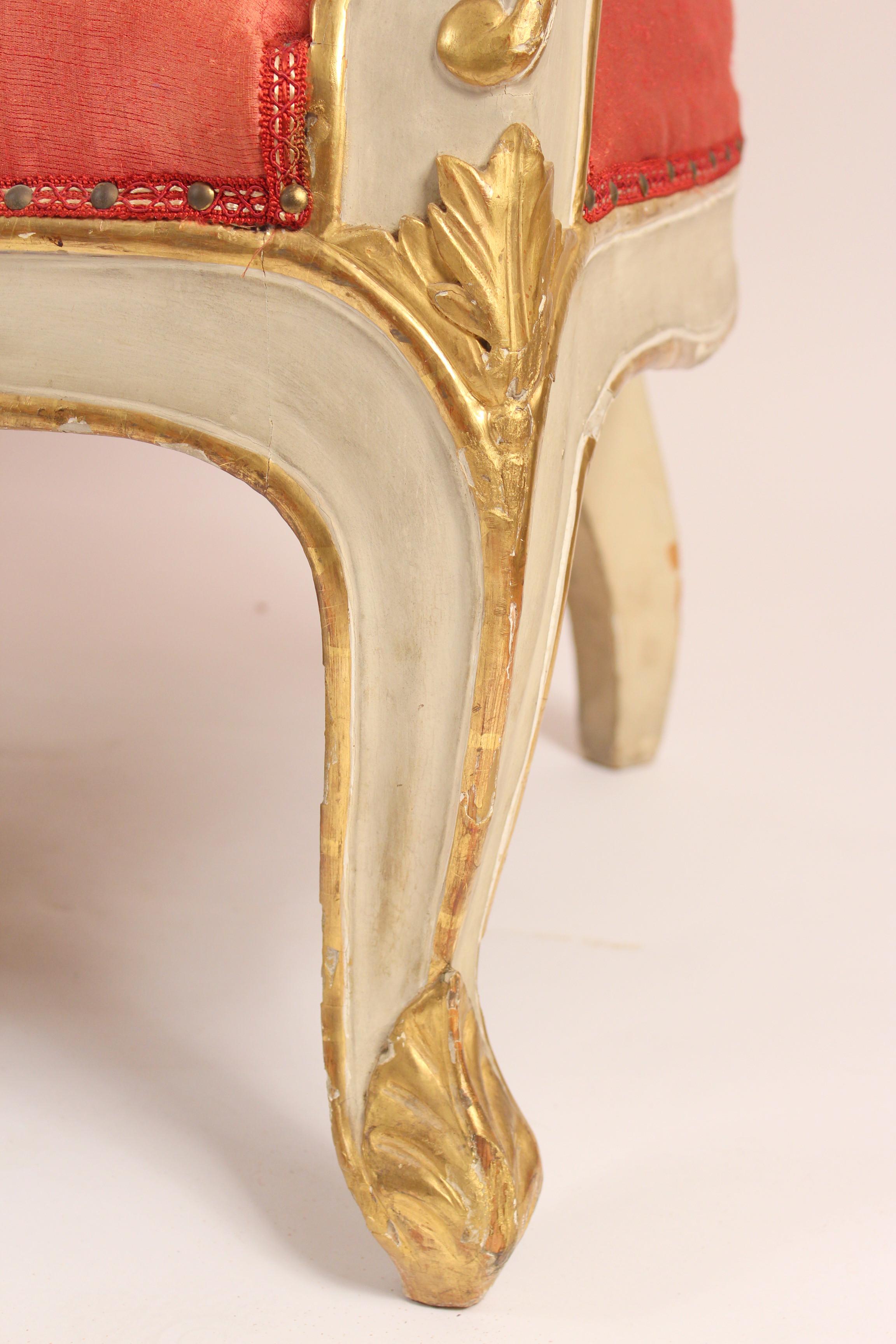 Napoleon III Painted and Partial Gilt Sofa / Settee 6