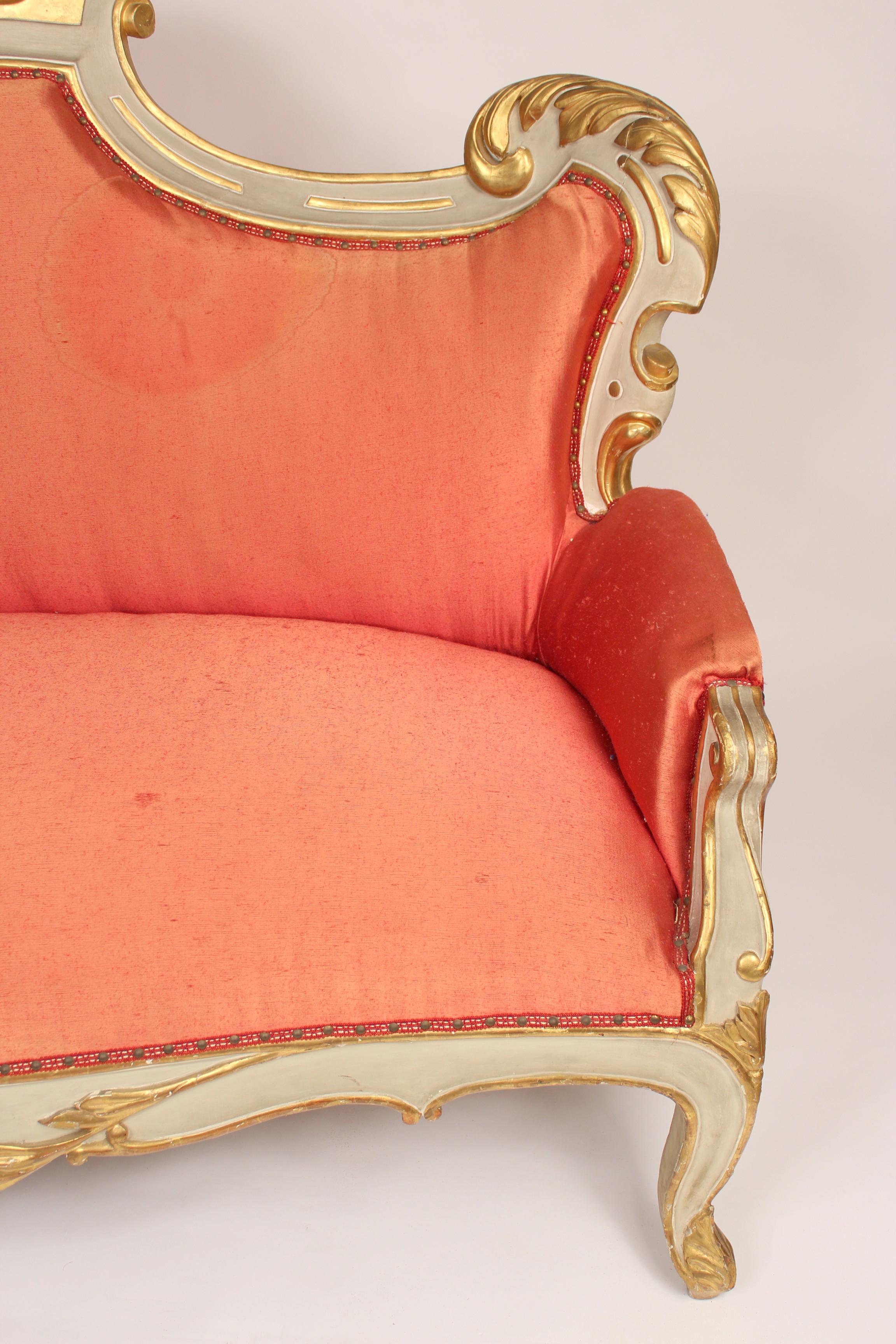 Napoleon III Painted and Partial Gilt Sofa / Settee 2