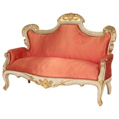 Napoleon III Painted and Partial Gilt Sofa / Settee