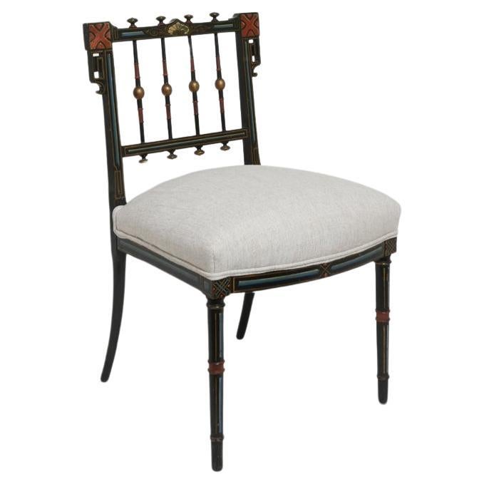 Napoleon III painted armchair, 19th c. For Sale