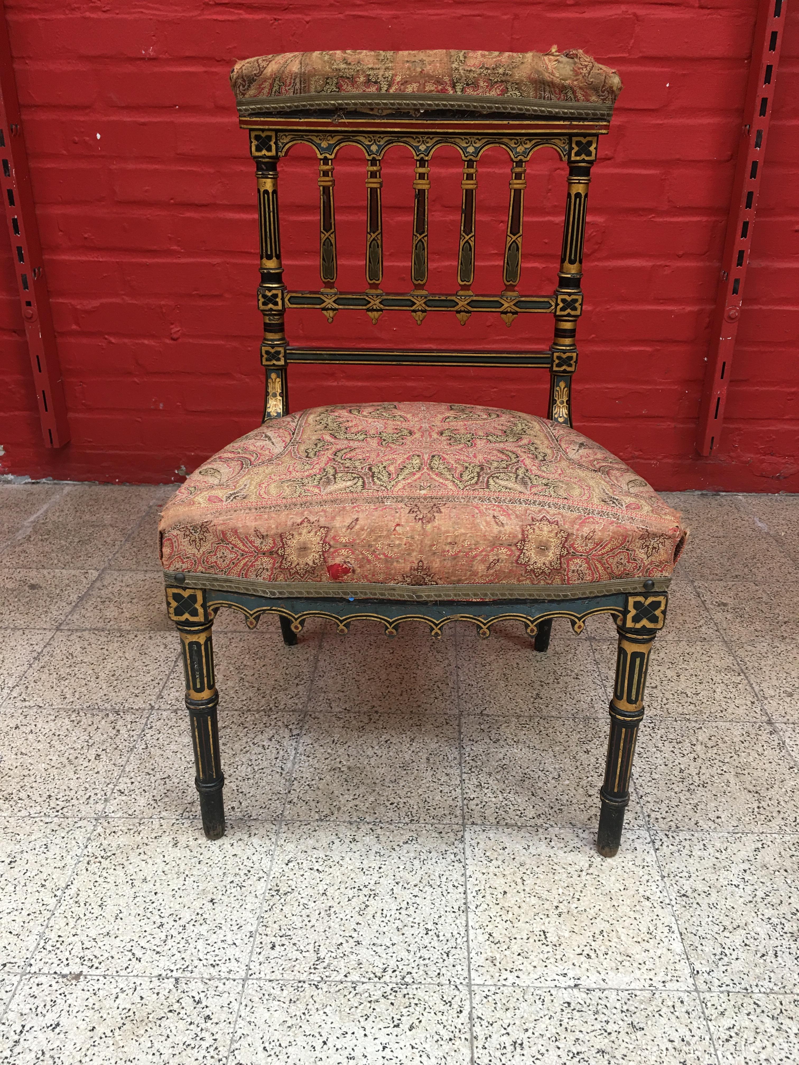 Napoleon III painted chair, France, 1850s.