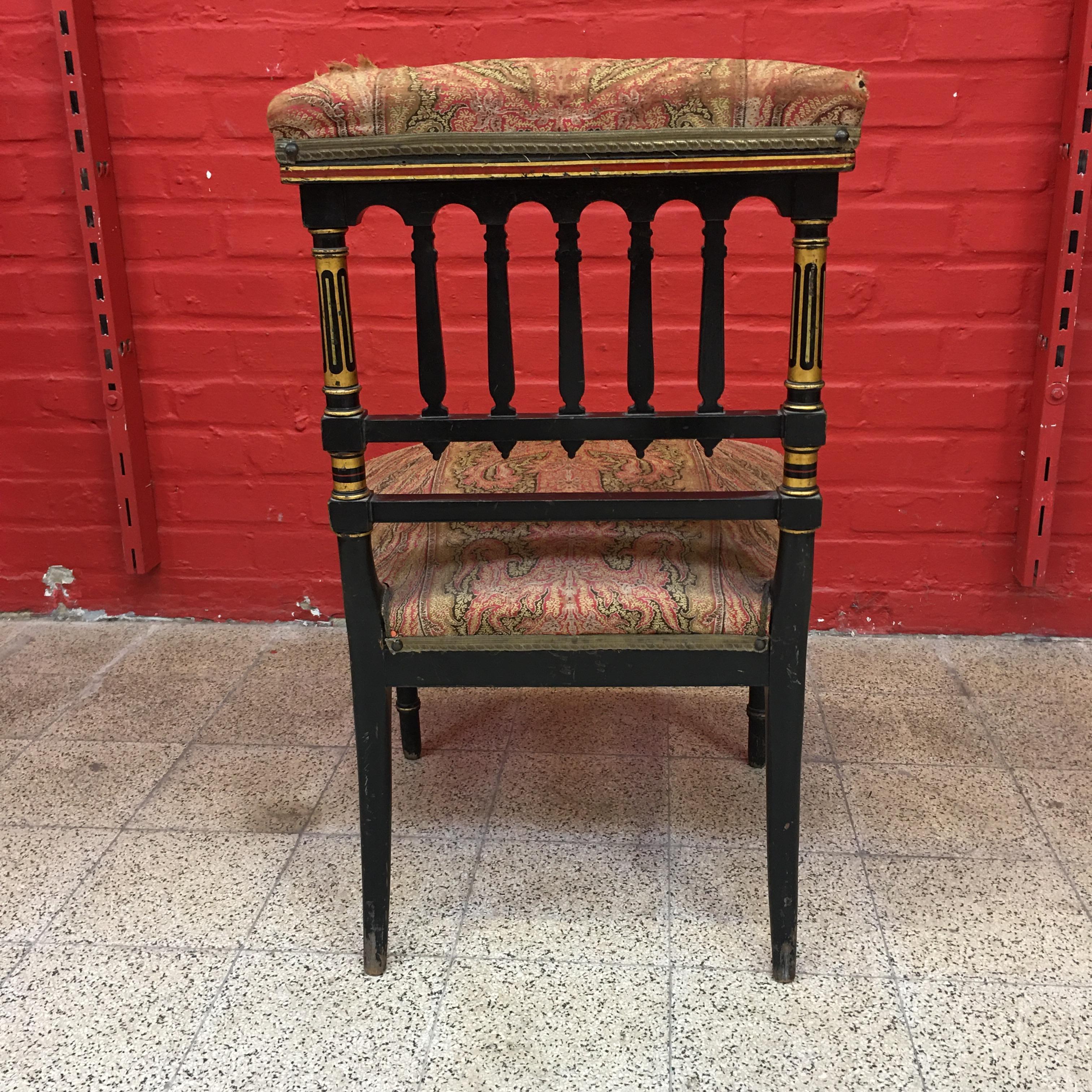 French Napoleon III Painted Chair, France, 1850s For Sale