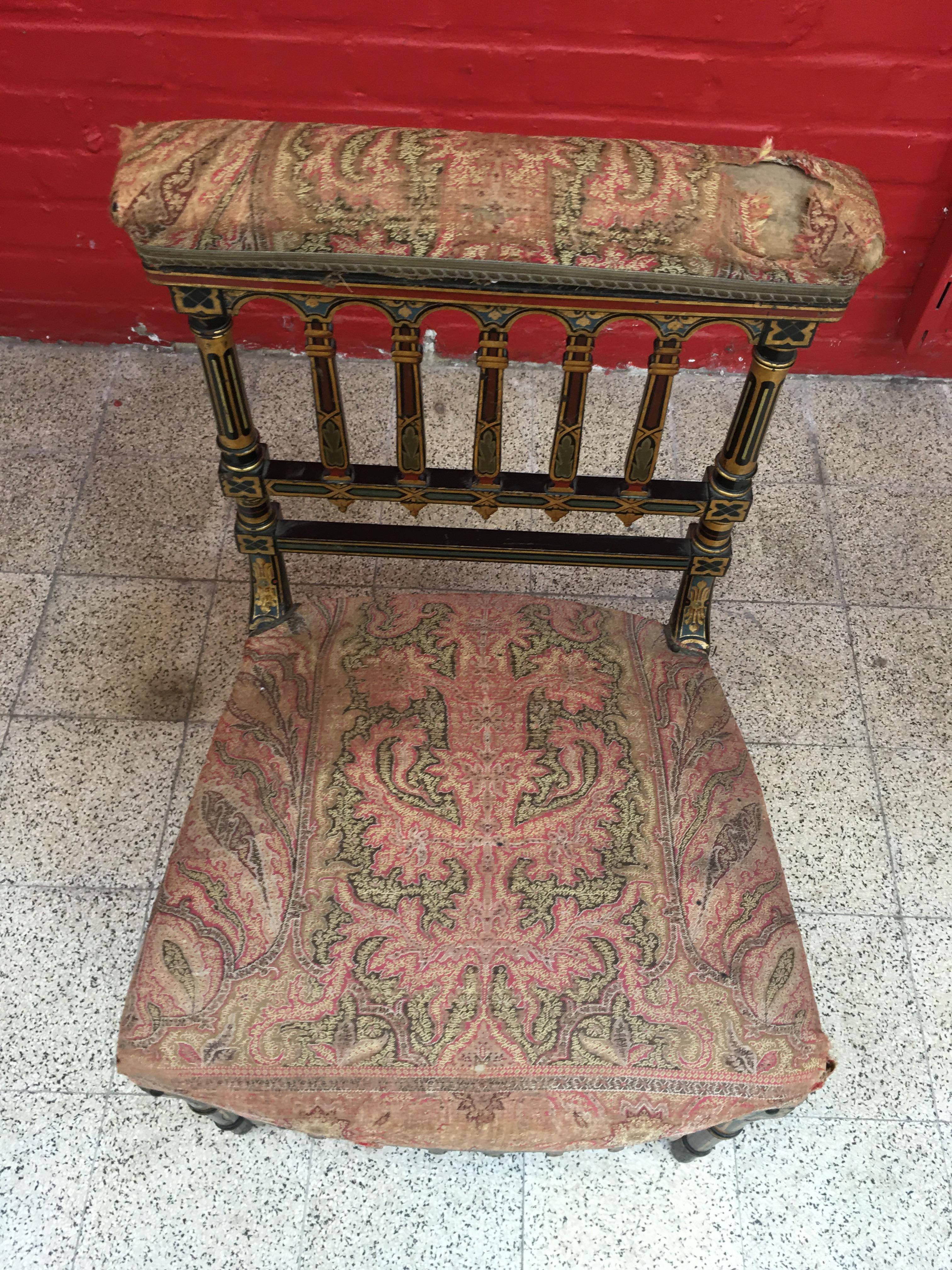 Chaise peinte de Napoléon III, France, années 1850 en vente 1