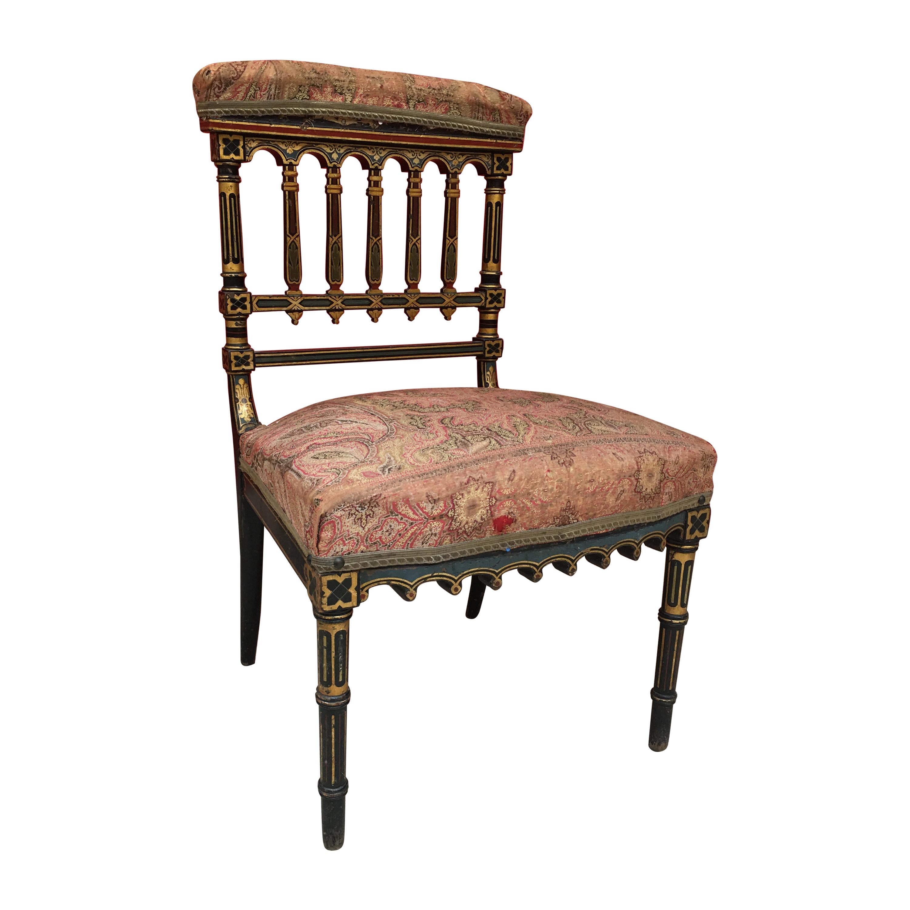 Napoleon III.-Stuhl, bemalt, Frankreich, 1850er Jahre