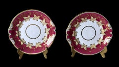 Paire de plateaux à dessert Napoléon III en Porcelaine de Paris