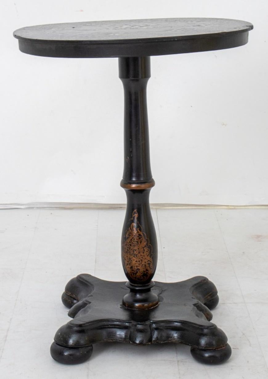 Napoleon III Papier Mache Japanned Table In Good Condition For Sale In New York, NY