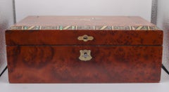 NAPOLEON III Paris 1860 Travel Foldable Writing Desk Box In Precious Woods & Aba