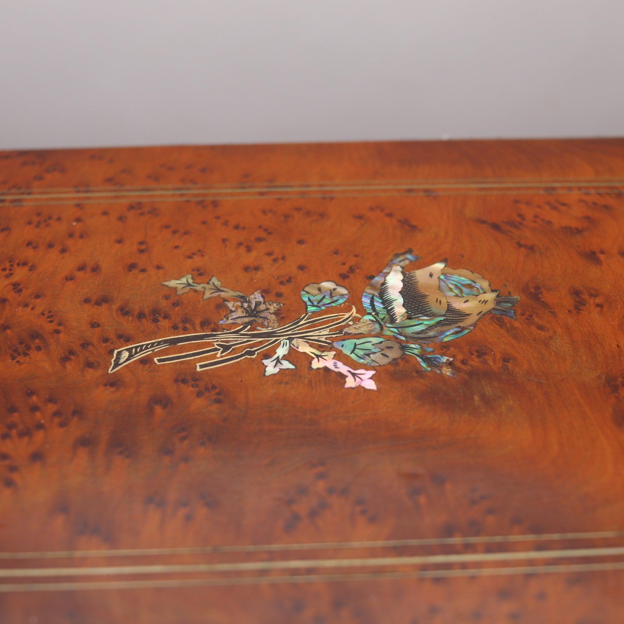NAPOLEON III Paris 1860 Travel Foldable Writing Desk Box In Precious Woods & Aba In Good Condition For Sale In Miami, FL