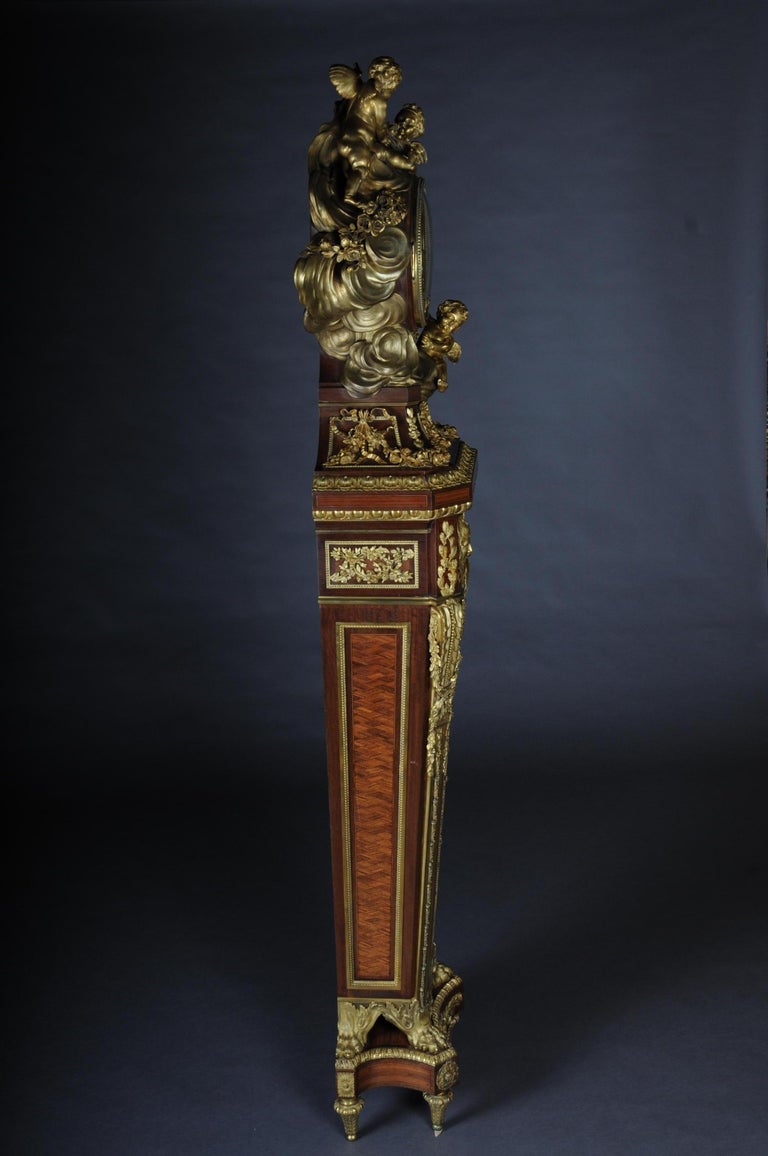 French Napoleon III Pedestal Clock “Parquet Regulator” after Jean-Henri Riesener, 1734 For Sale